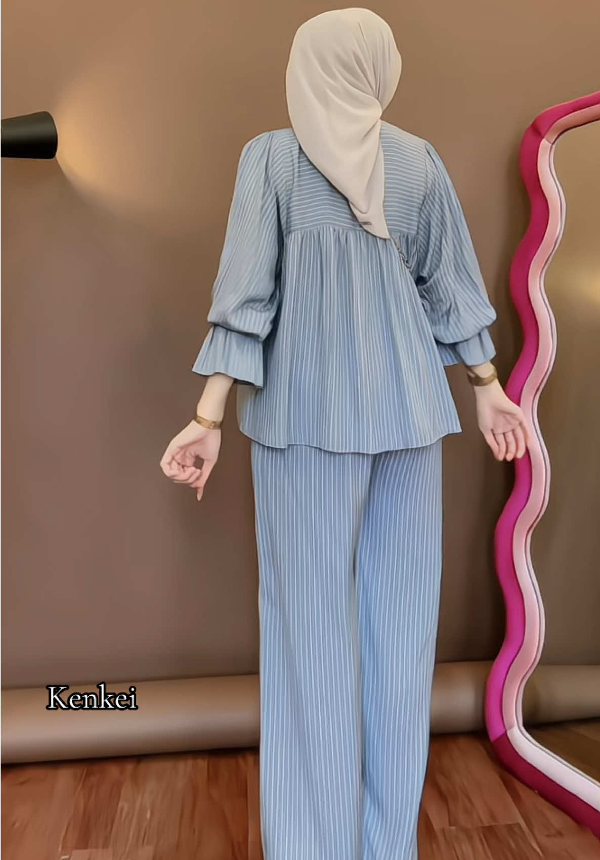 Smoke grey 🩵🩵🩵🩵🩵 #oneset #onesetkekinian #ootdhijabstyle 