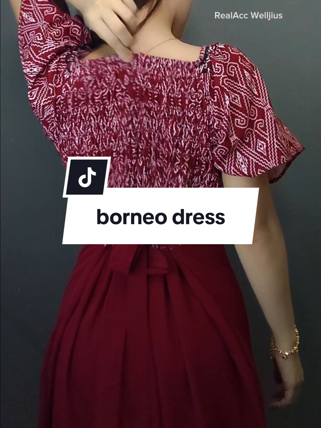 borneo dress,comel design yg ni.#borneodress #dressborneo #christmasdress #reddress #fashion 