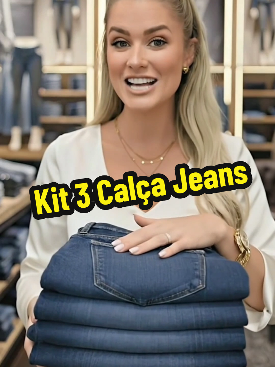 👖3 calças jeans premium pelo preço de uma?  😱 Não dá nem pra acreditar. Tecido elástico que veste bem, costura reforçada e caimento perfeito pra qualquer ocasião.   É o tipo de achado que você só vê aqui no TikTok Shop  aproveite. #calçasjeans #Jeans #calça #tiktokshop 