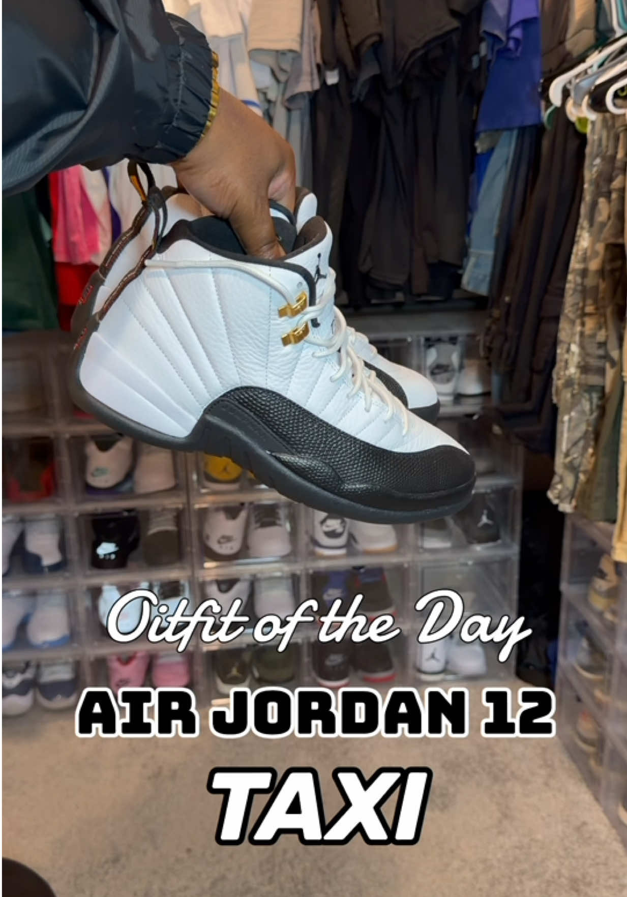 Air Jordan 12 Taxi OOTD! Early movie date comfortable outfit #Airjordan12taxi #styleinspo #streetwear #shoestyle #jordans 