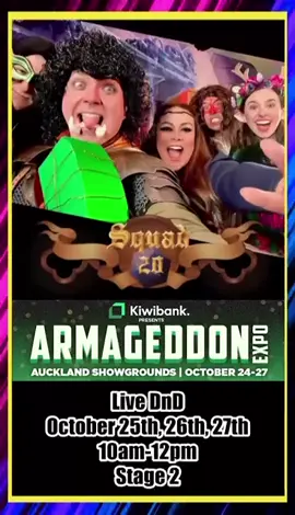 SQUAD 20 + @Damien Haas at @Armageddon Expo! 🎲🐉 We’ll be doing LIVE D&D shows 10/25-10/27 at 10am each day! @Mela Lee @Nicolas Roye @mrjohnnyyoung @Lynnvander  #dnd #apexlegends #voiceactors #dndtiktok #auckland 