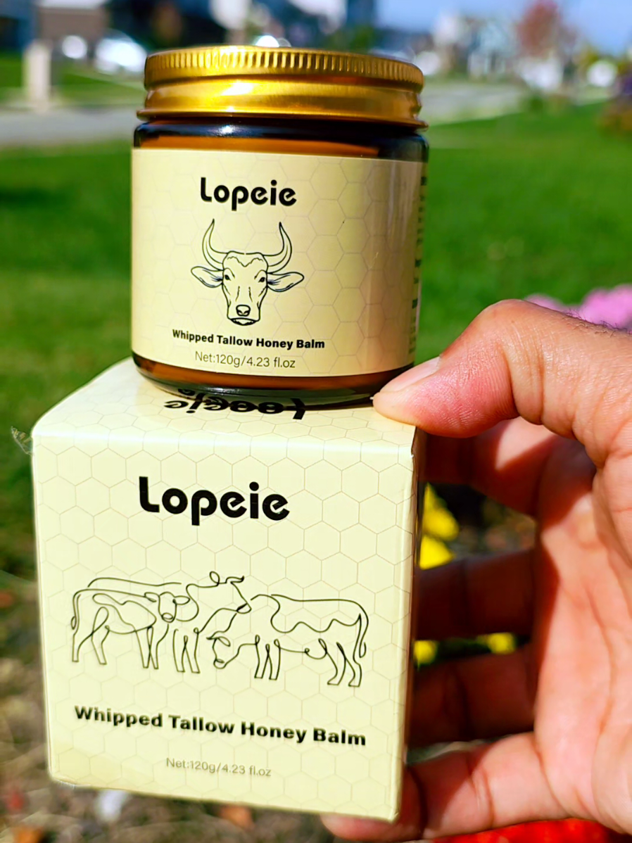 Lopeie Whipped Grass-Fed Beef Tallow Honey Balm - 4 Oz,Moisturizing Cream for Soft, Smooth Skin - Handmade All-Natural Moisturizer - Lavender #honeybarmanufacturer  #moisturizingcream  #lavender #skincare #personalcare 