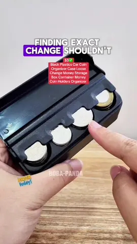 $3✅ Black Plastics Car Coin Organizer Case Loose Change Money Storage Box Container Money Coin Holders Organizer 