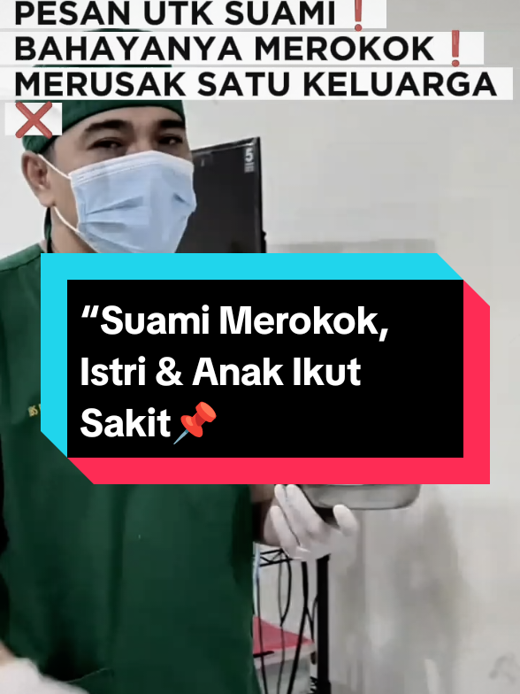 Suami, kalau kamu masih merokok di rumah. coba lihat istri dan anakmu. Mereka nggak pernah pegang rokok, tapi paru-paru mereka ikut menanggung asapnya. Bukan cuma batuk dan sesak napas, tapi juga risiko penyakit serius  bahkan kanker. Kalau sayang keluarga, buktikan lewat tindakan kecil, berhenti merokok mulai hari ini❗ #merokok #suami  #rokokmembunuhmu  #edukasikesehatan 