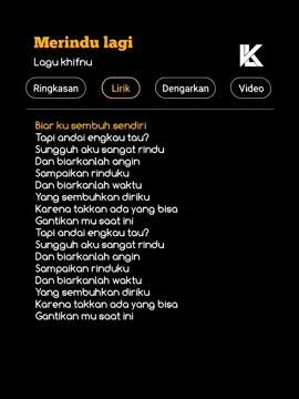 Lyric merindu lagu#fypppp