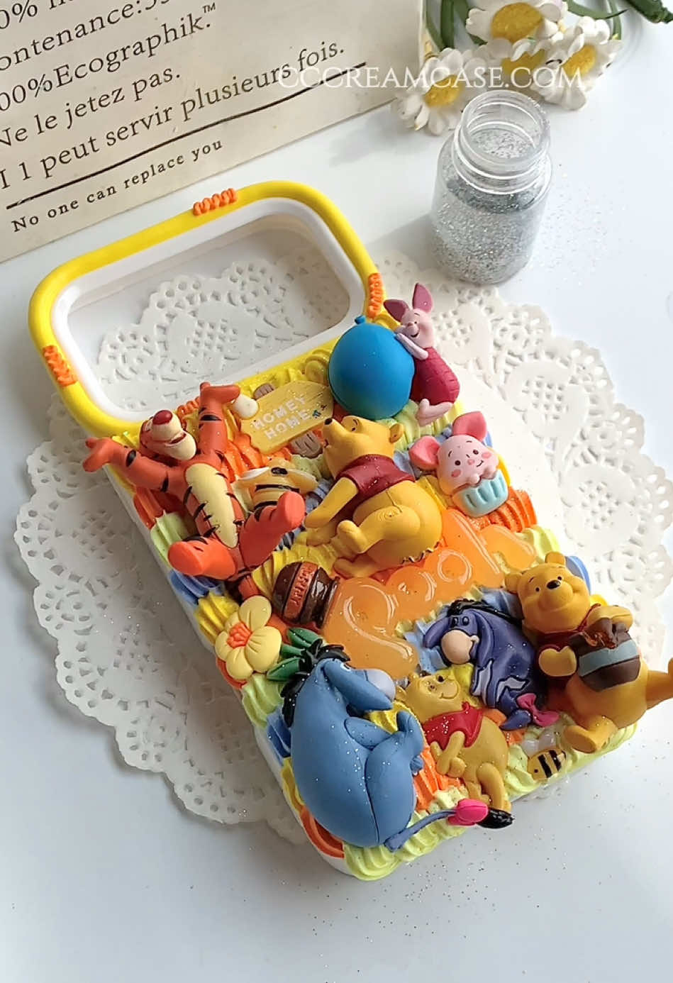 Asmr making Winnie the Pooh phone case #decodenphonecase #SmallBusiness #giftidea #handmadephonecase #cutephonecase 