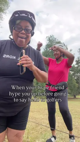 Great day for biking 🚲 but we stopped for a minute to say hello to some early morning golfers 🏌️  Do you have a hype friend? if not get you one or two. 😂 A “hype friend” is that friend who always hypes you up — they’re your personal cheerleader, confidence booster, and biggest supporter. Here’s what makes someone a hype friend: @faithful_felesia  💬 They gas you up. 🔥 They celebrate your wins — big or small. 💪 They build your confidence when you doubt yourself. 😂 They bring good energy. #dance #trend #stephaniemills #stephaniemillschallenge #hypemeup