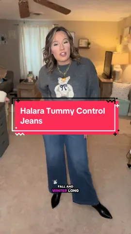 I didn’t believe the hype until I put these on. They really sculpt your tummy and give that BBL boost without shapewear. #halara #halarajeanschallenge #tummycontroljeans #TikTokShopBlackFriday #360sculptingjeans @Halara_official 