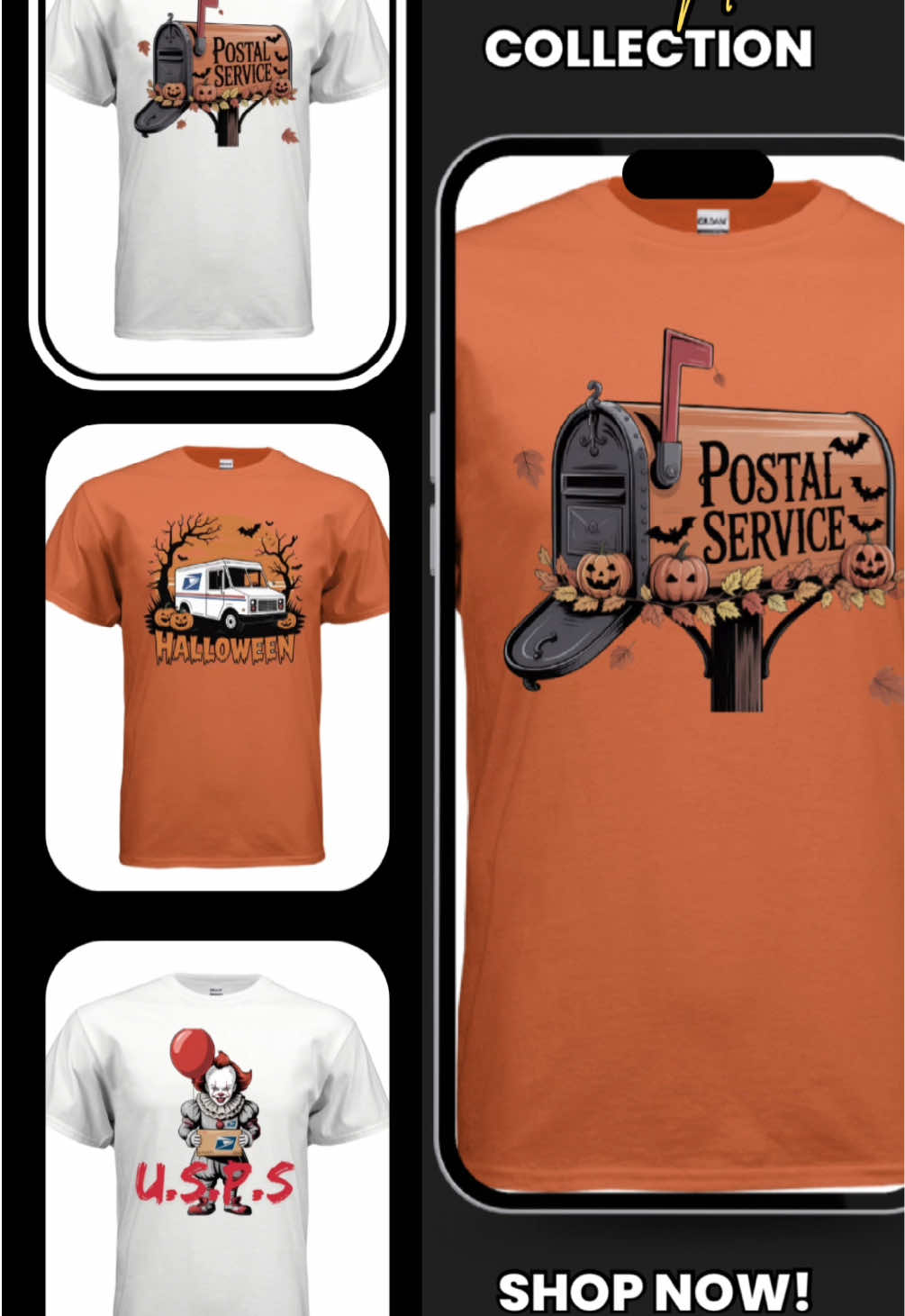 #halloween collection on website postalAiShirts dot com #postalworkers #usps #postalservice 