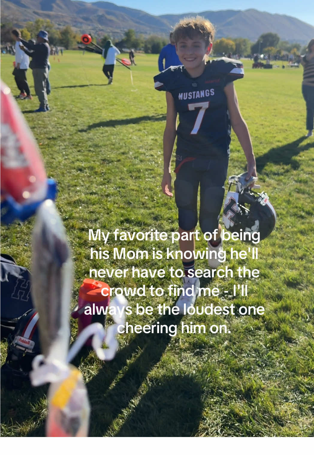 Someday he’ll be all grown up, but I hope he never forgets who was on the sidelines for every moment. ❤️🏈 