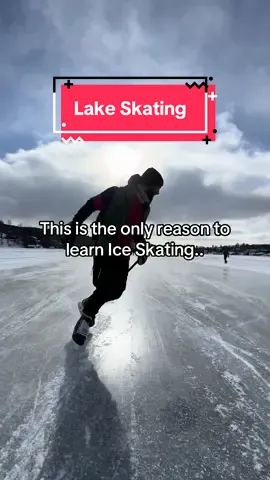 Moonwalk on ice at the end 😱 Would you skate to cross a lake? This is what we call a natural Canadian rink where you can be free and super fast #IceSkating #iceskatingtiktok #lake #canada #wintersports 