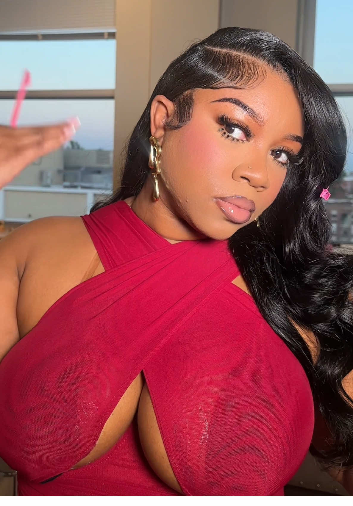 Grown and sexy vibes #bodywave #blackhair #hairvlog #sidepart #flexirods #bodycurls #amahairofficial @amahairofficial @Amahair Store 