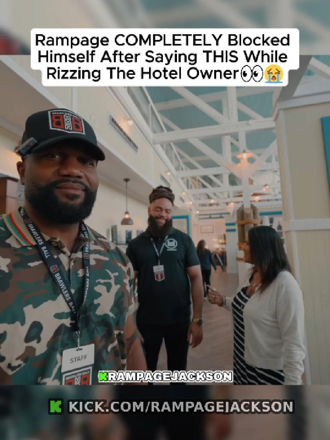 Rampage COMPLETELY Blocked Himself After Saying THIS While Rizzing The Hotel Owner 😭👀#rampagejackson #UFC