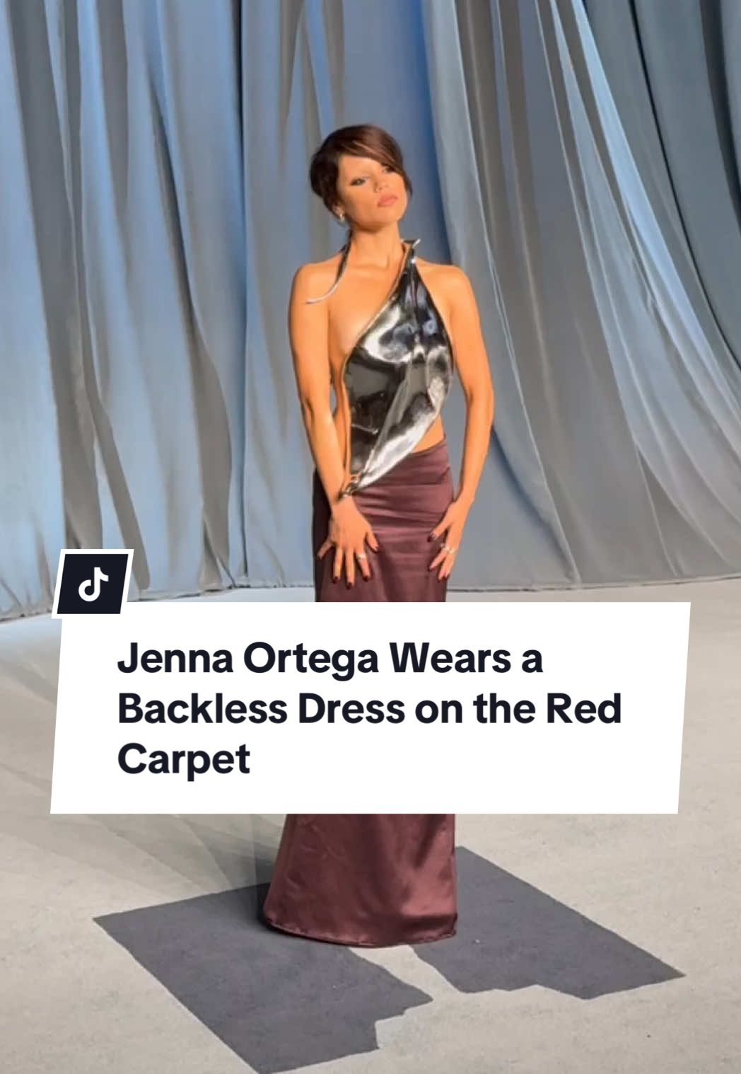 #JennaOrtega wears a dress made by @GRACE LING at the #AcademyMuseumGala. 