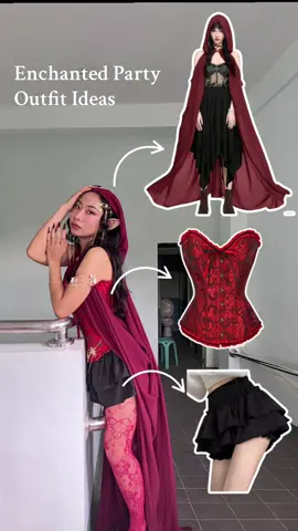 Enchanted party costume ideas! #fyp #redcorset #fairycore #enchantedparty #acquiantanceparty 