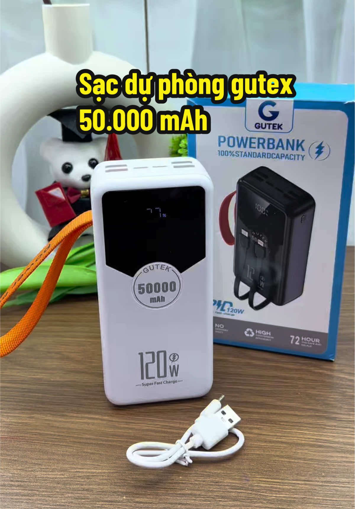 ☘️ Sạc dự phòng Gutex 50.000mAh hỗ trợ sạc nhanh. pin trâu lắm luôn. Cầm đi đâu cũng rất tiện #viral #sacduphong #sacduphonggutek #sacduphong50000mah #sacnhanh 