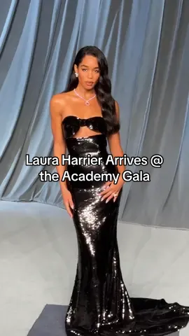 #LauraHarrier stuns in sequins on the #AcademyGala carpet. Tap the link in our bio for the full best dresses list. 