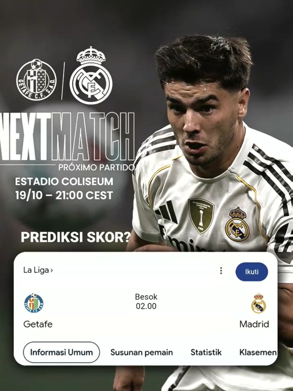 Madrid day!! Prediksi skor real madrid vs getave!! . . . . . . #realmadrid #madridista #halamadrid #madridday #fyp 