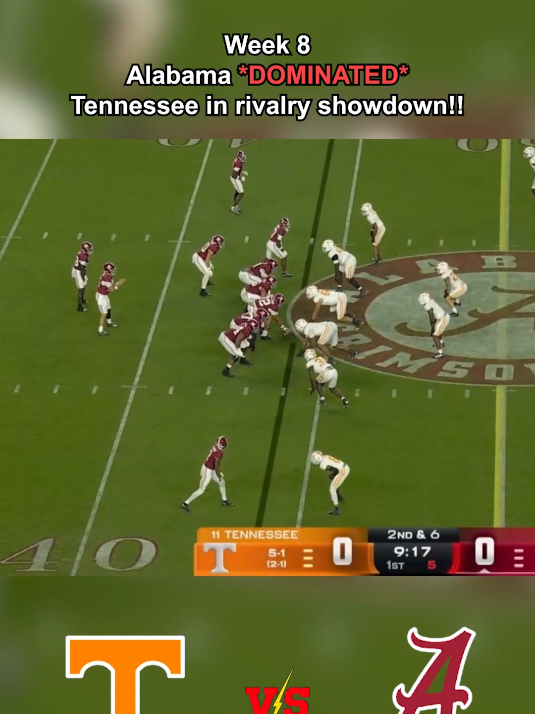 Tennessee vs Alabama | Tennessee Volunteers vs Alabama Crimson Tide #cfb #cfbplayoff #ncaafootball