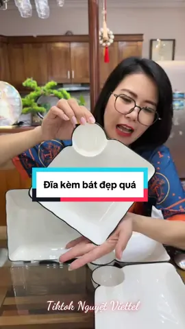 Đĩa vuông sứ #nguyetviettel #tiktokshop #xuhuong #đĩa 