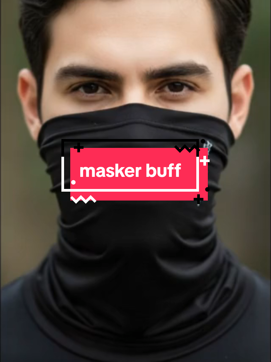 Masker Buff Anti debu bertema logo jpn dan Indo Hitam Kain Polos Pria #masker #maskerbuff #maskermultifungsi 