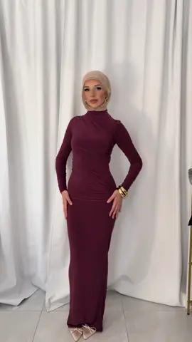 Where elegance meets fire~ Burgundy perfection♥️ Available now to hire at Aura Attire  #fyp #sydney #hijaby #eveningdress #dresshire 