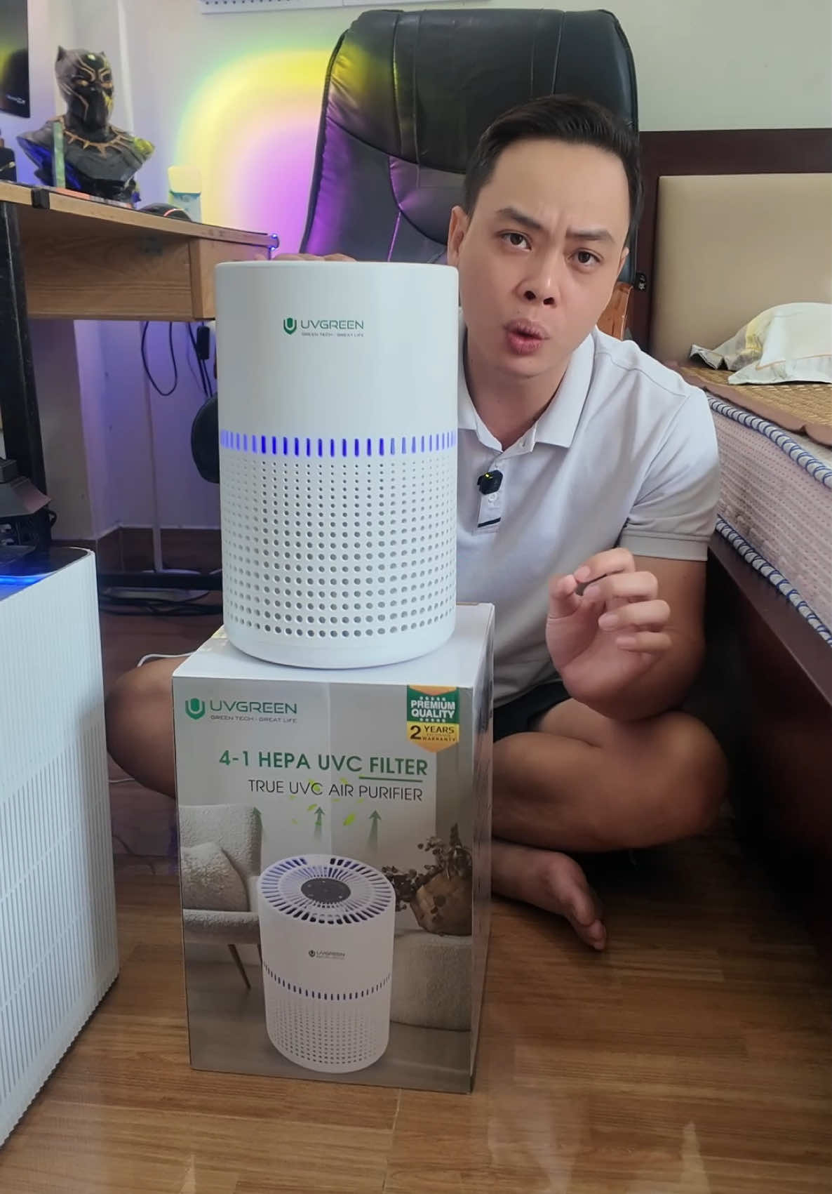 Giờ phòng trọ hay phòng ngủ bé xíu cũng xứng đang có 1 em máy lọc không khí cute như này nhé ạ #maylockhongkhi #uvgreenka150 