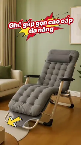 Ghế lười gấp gọn cao cấp, có thể điều chỉnh, dùng làm giường gấp cho văn phòng, cắm trại ngoài trời với lót bằng bông #ghegapgon  #ghegapgondulich  #ghe  #xunghuong 