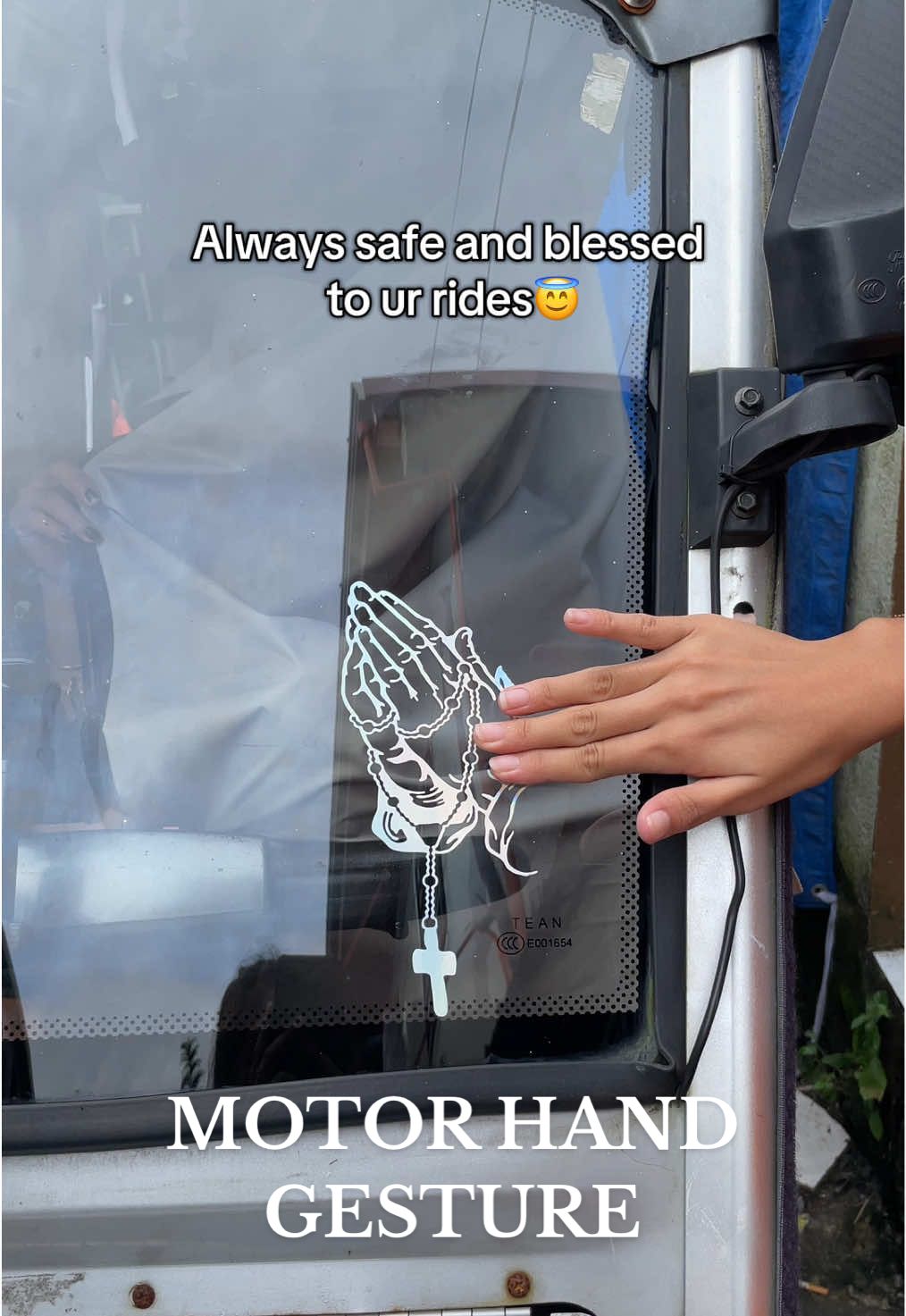 Cars,motors and ebike’s gesture hand rosary stickers. #motorsticker #rosarystickerformotor #motoraccessories #fyp 