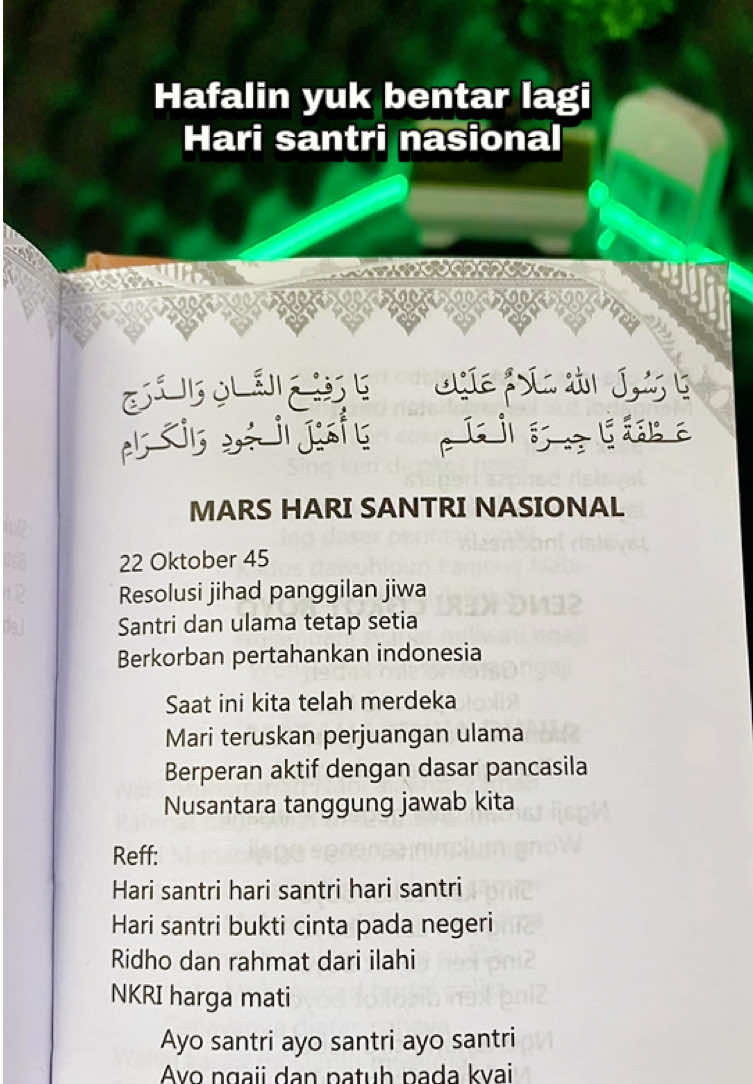 Lagu hari santri full lirik #harisantri #marsharisantri #harisantrinasional 