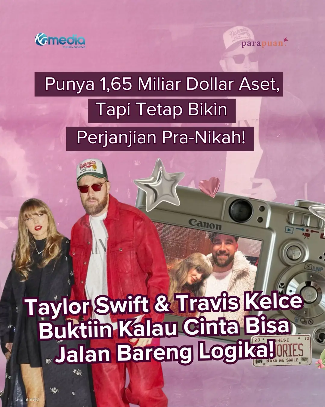 Perjanjian pra-nikah itu bukan karena nggak percaya, tapi karena tahu batas yang sehat.✨ Kadang cinta yang dewasa itu bukan soal berbagi segalanya, tapi tahu mana yang tetap harus dijaga. 💗 Kawan Puan, setuju nggak kalau cinta juga perlu boundary kayak gini?👀 #CeritaParapuan #Parapuan #TaylorSwift #TravisKelce 