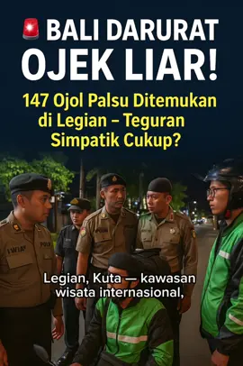 🚨 Bali Darurat Ojek Liar! 147 ojol palsu ditemukan beroperasi di Legian. Publik bertanya: teguran simpatik cukup? #Bali #Kuta #Legian #OjekLiarBali #OjolPalsu   