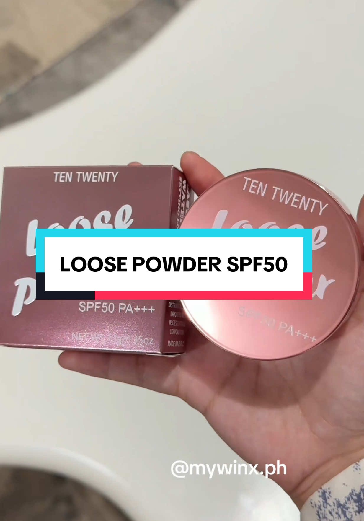 Ganda talaga ng loose powder na to waterproof na at meron pang spf50 #loosepowder #settingpowder #facepowder #makeup #powder 