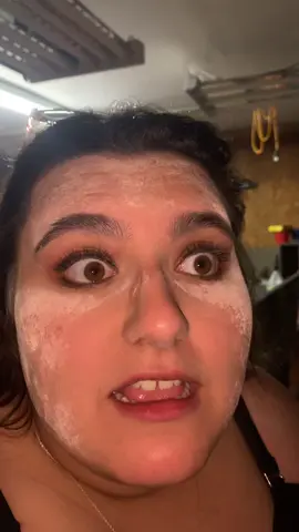 We went to a wedding.. not realizing I looked like this under the flash. First and last time wearing foundation. #fyp #makeup 