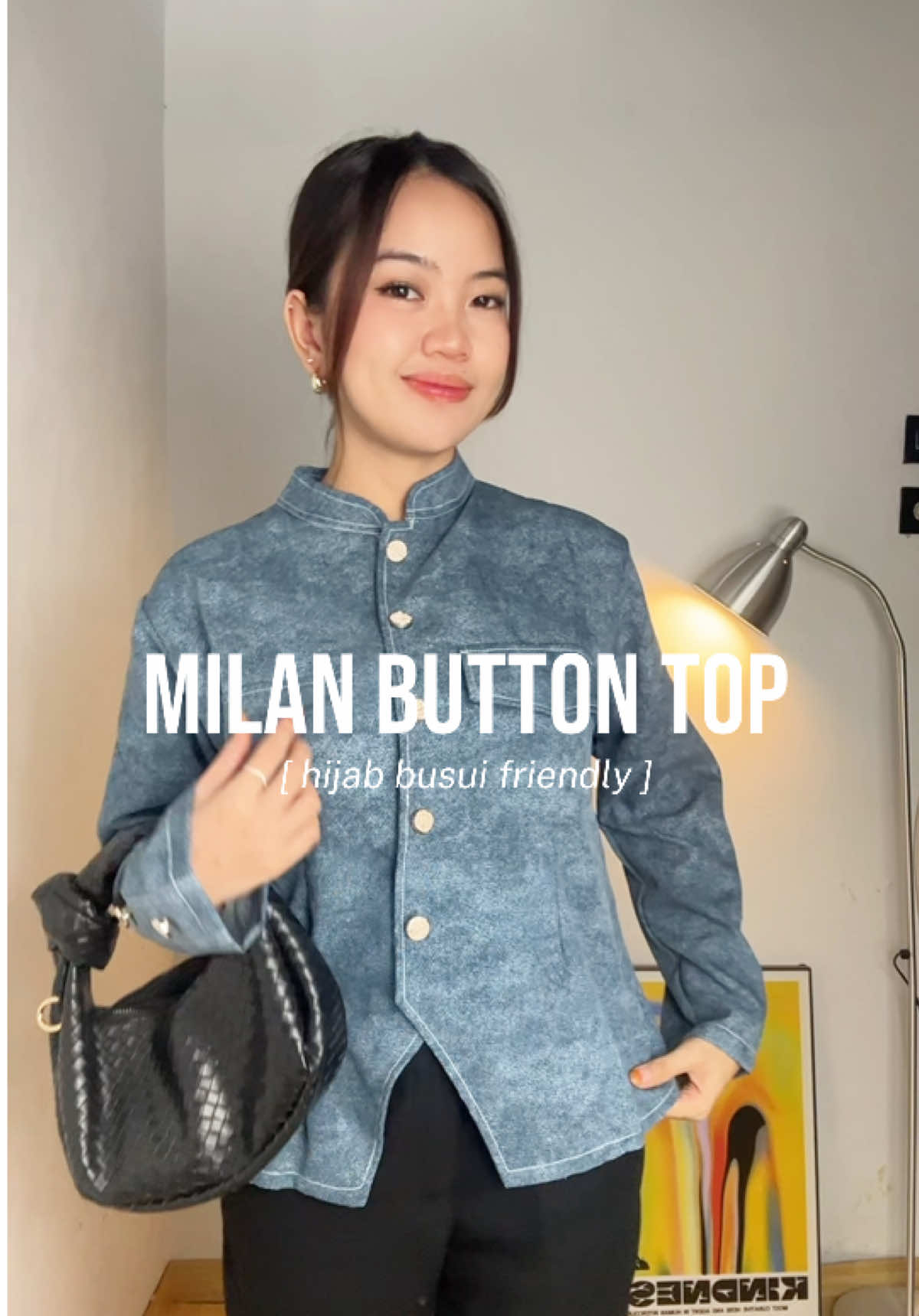 Milan button top hijab busui friendly💗 #outfit #outfitideas #styleinspo #hijabstyle 