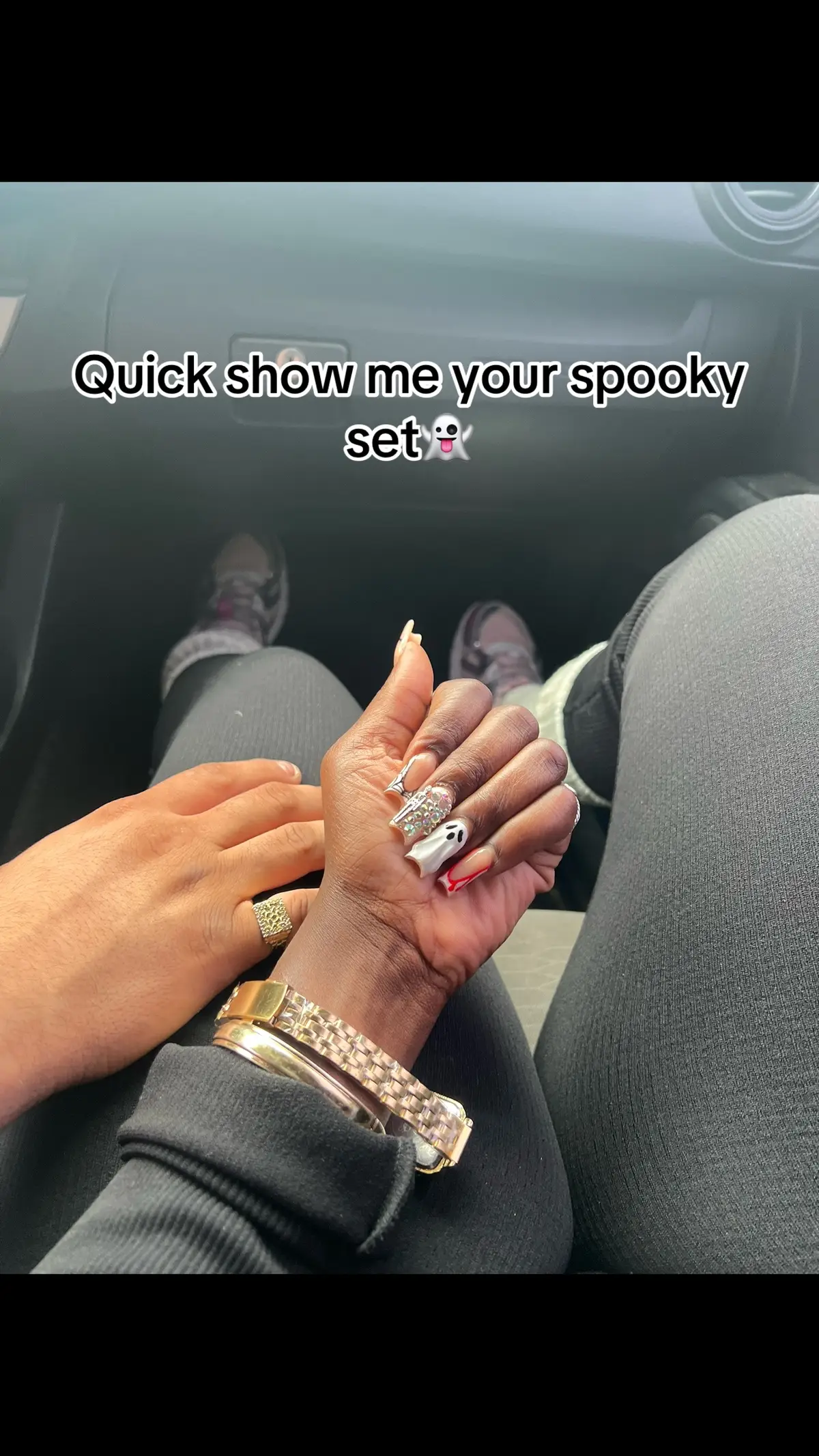 Ready for Christmas now #halloweennails ##spookynails##nailshalloween##halloweenset##halloweennailinspo