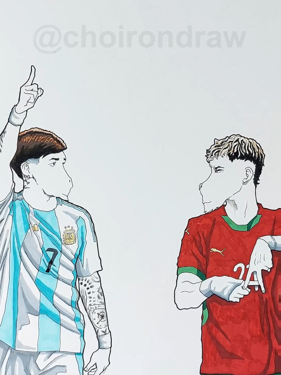 FINAL Chile U20 World Cup, 🇦🇷Argentina U20 vs 🇲🇦Morocco U20, October 20, 2025, 06.00 WIB @mahercarrizo_9 @yassir_zabiri21 #fifaworldcupu20 #art #drawing 