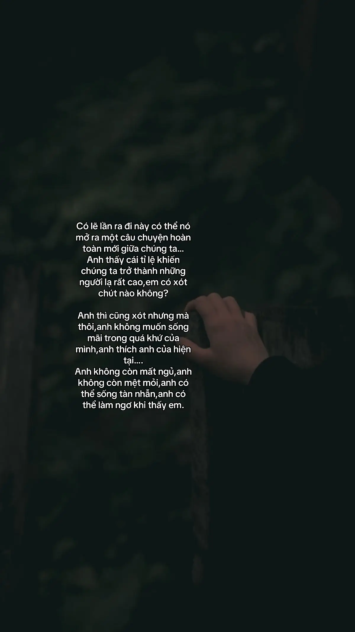 Cuộc chia ly lần này,em hãy nhớ giữ gìn sức khoẻ… Sau này có gặp lại nhau mong anh đủ tàn nhẫm , mong em đủ lạnh lùng. Chúng ta cứ như người hàng xóm bình thường vậy. Chỉ quen biết nhau,không có những ngày hẹn nhau,chấm dứt những ngày đi chung… Cứ như chưa từng có kỉ niệm nào cả.