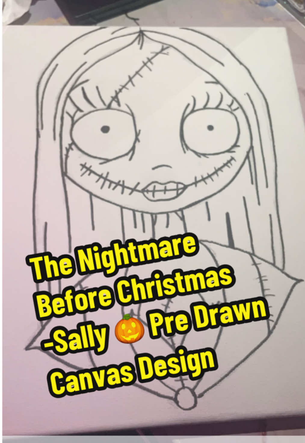 The Nightmare Before Christmas - Sally 🎃 Halloween Pre Drawn Canvas Design by me of course! Halloween 👻 is next Friday! Book me for your next pre drawn canvas and paint kit! Shipping & Local delivery is available! Message me for any inquiries #nightmarebeforechristmas #halloween #sallynightmarebeforechristmas #fyp #painting 