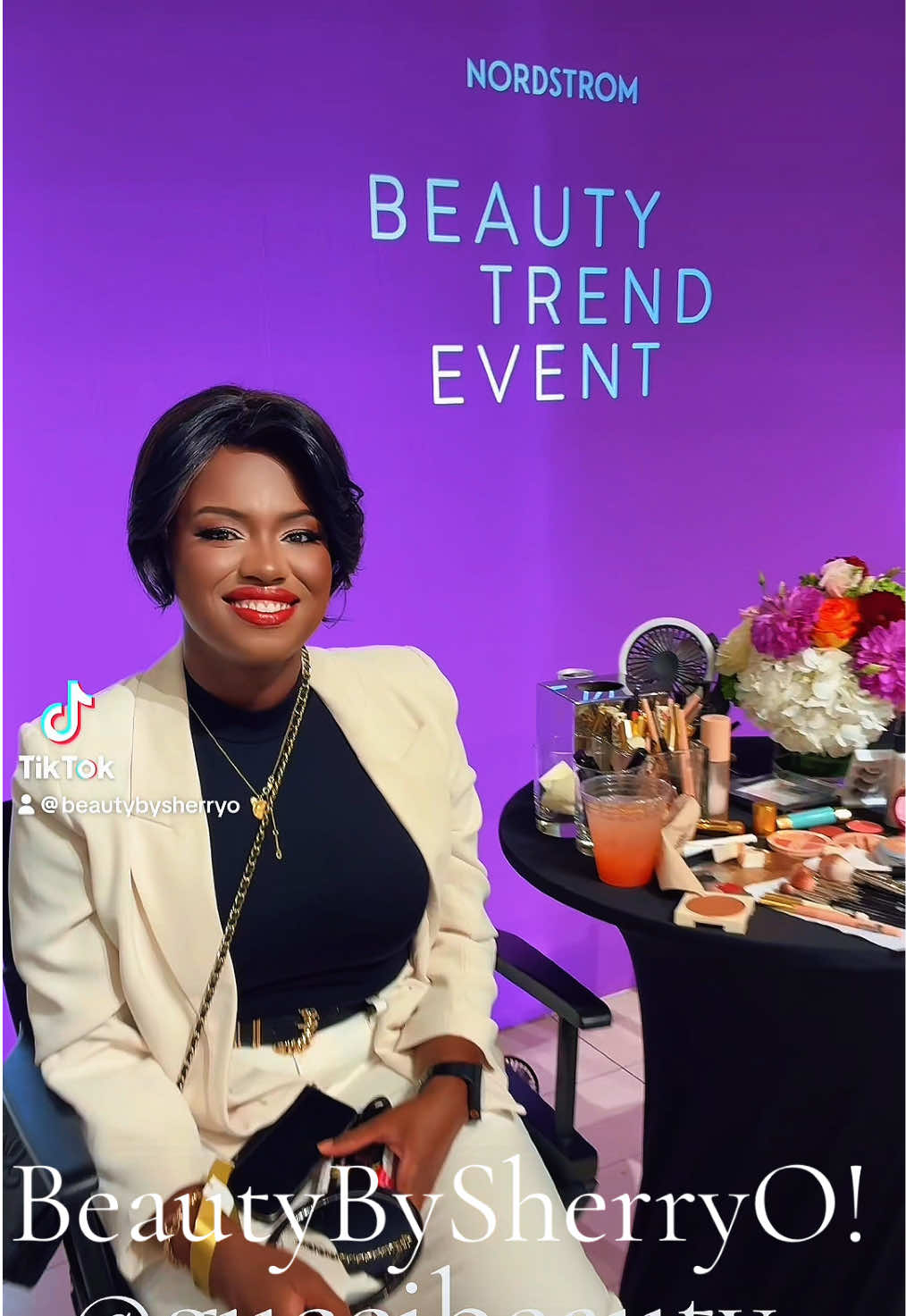 #CapCut  @guccibeauty @Nordstrom  Beauty Trends Event 💄💃🏽🎁  Makeup Artist SherryO creating looks on the beautiful Amani 💐 Gucci Beauty Glow Tint Foundation, Blurring Powder and Luxury Makeup 💄  Makeup by SherryO #beautybysherryo💄 #gucci #nordstrom #guccibeauty 