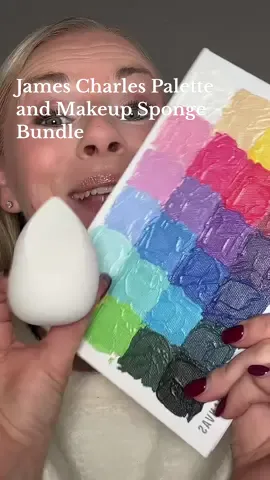 James Charles Painted Rainbow eyeshadow palette and a makeup sponge in a bundle. #jamescharles #painteduk #jamescharlespalette #eyeshadowpalette #TikTokMadeMeBuyIt  @Painted UK 