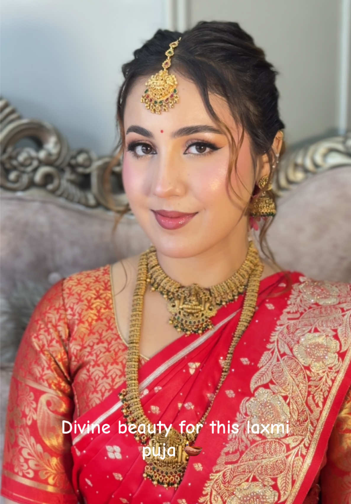 Laxmi Puja ready with a soft, radiant glam just the right mix of tradition and glow🪔@swikriti.sitoula @Manjari_np @Krishna gold nepalimakeupartist #pearlmakeupandnailstudio #bridal #makeuptutorial #nepalibrides #makeupartistnepal 
