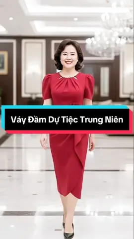Váy Đầm Dự Tiệc Trung Niên #xuhuong #thoitrangnu #dotrungnien #damtrungnien 