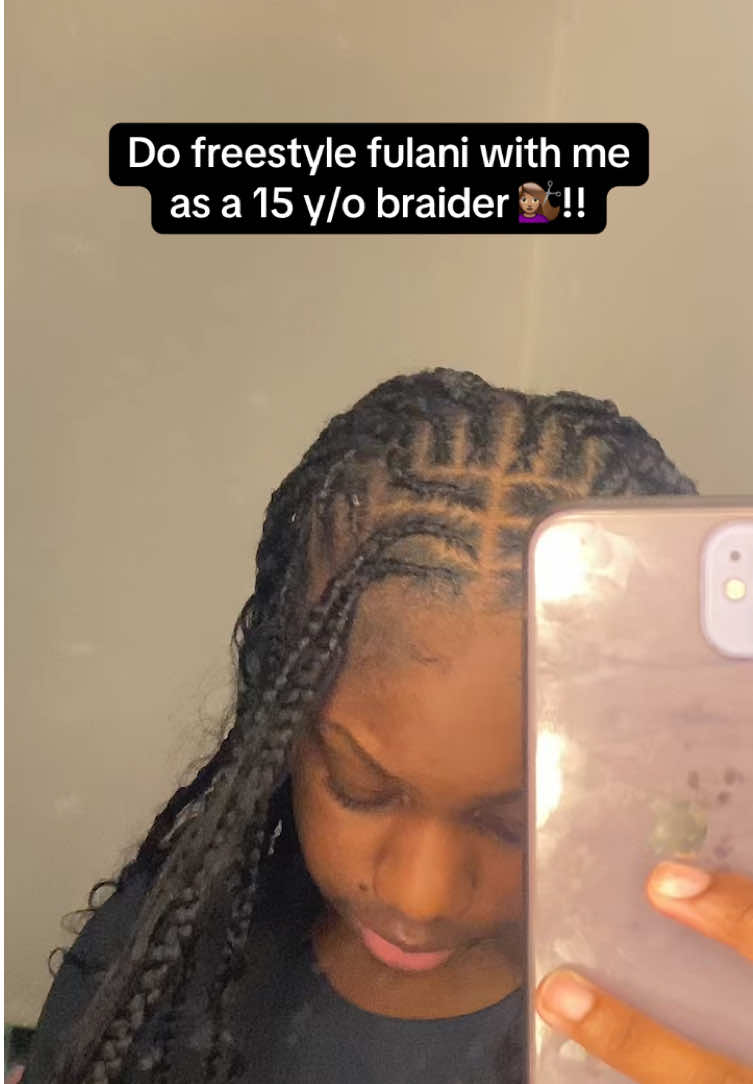 comment how much you like this hairstyle and follow me for more 💕#fyp #teenbraider #braider #knotless #fulanibraids #hairtutorials #viral #foru 