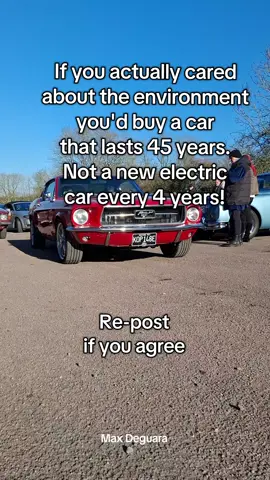 Re-post if you agree! If you actually cared about the environment you'd buy a car that lasts 45 years. Not a new electric car every 4 years. #petrolheads #electriccar #notoelectric 