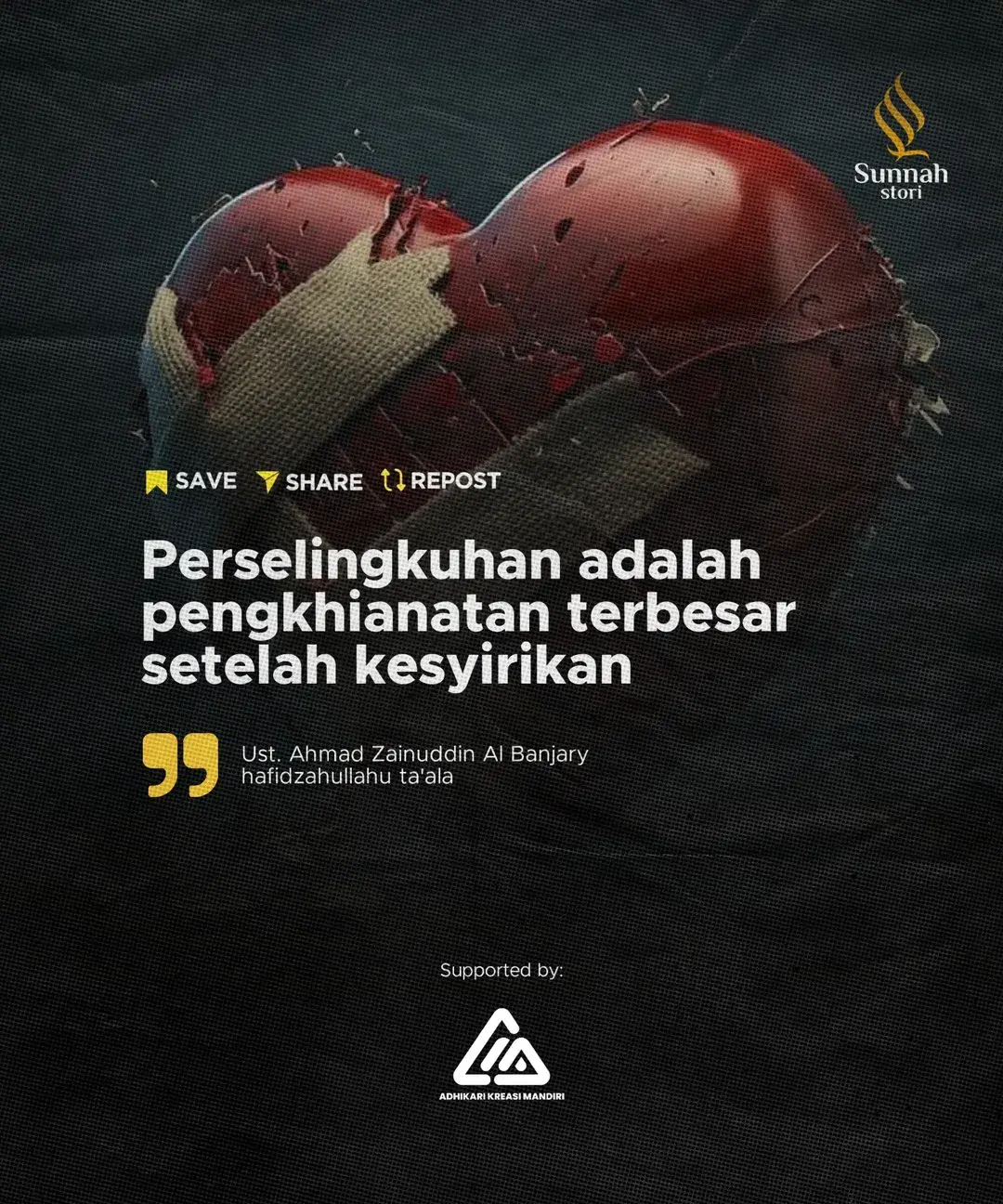 Perselingkuhan bukan sekadar kesalahan... ia adalah pengkhianatan paling kejam setelah kesyirikan. Karena bagaimana mungkin seseorang tega menghancurkan ikatan yang disebut Allah dalam Al-Qur’an sebagai mitsaqan ghaliza — sebuah perjanjian yang sangat kuat dan agung. Ikrar suci di hadapan Allah, kini dicabik oleh nafsu dan kebohongan yang dibungkus manis dalam kata “cinta baru”. Ketika dua insan menikah, mereka tidak hanya berjanji di hadapan manusia, tapi berjanji di hadapan Allah. Maka ketika salah satu berkhianat, sesungguhnya ia bukan hanya melukai hati pasangannya.. ia sedang melanggar janji dengan Sang Pencipta. Itu sebabnya, dosa perselingkuhan begitu berat, karena ia menginjak kehormatan pernikahan dan menodai amanah yang Allah muliakan. Perselingkuhan tidak lahir tiba-tiba. Ia tumbuh dari chat ringan yang disembunyikan, perhatian kecil yang tidak semestinya, dan pembenaran diri bahwa “kami hanya teman”. Dari situ, hati mulai condong, nurani mulai mati, dan dosa pun mengakar. Setiap kebohongan yang diucap adalah paku yang menancap dalam kepercayaan. Dan ketika kepercayaan mati, cinta pun kehilangan maknanya. Ingatlah, pernikahan bukan sekadar hubungan dua hati, tapi ibadah yang dijaga oleh kejujuran dan kesetiaan. Jangan gadaikan surga yang kau bangun bersama hanya demi kenikmatan sesaat yang menipu. Karena perselingkuhan bukan bukti bahwa kau menemukan cinta baru, tapi bukti bahwa kau kehilangan harga diri kehormatanmu serta telah berkhianat kepada Tuhanmu. Jaga mitsaqan ghaliza-mu, karena di situlah keberkahan dan ridha Allah bersemayam. #selingkuh #perselingkuhan #pelakor #janjimanis #buayadarat🐊 