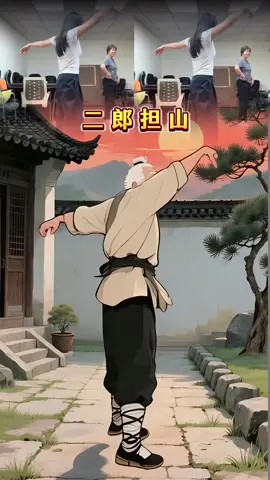 二郎担山后-背薄了 胳膊细了 腰线细了 富贵包还没了一举多得！坚持就完了 #瘦全身 #养生操 #日常分享#一学就会 #小动作大作用 