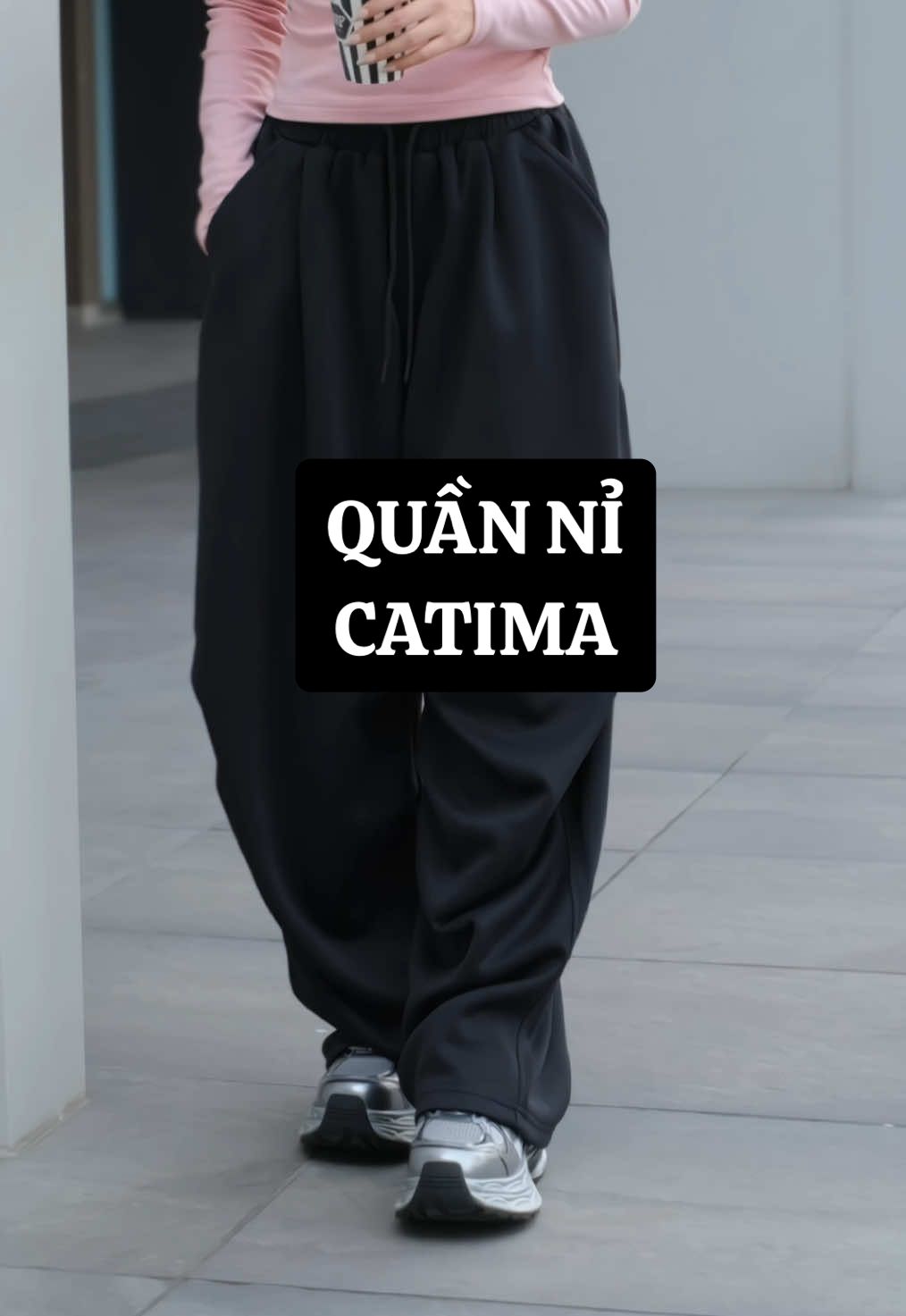 Quần nỉ màu đen dễ phối , dễ mặc phom che khuyết điểm #thuchamchi #thoitrang #fashion #quanni #quannu 