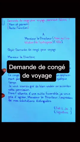 Réponse à @kelvinshukuru2025  Demande de congé pour voyage, comment l'écrire ? #demande #conge #voyage 