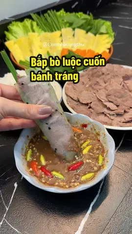 Bắp bò luộc cuốn bánh tráng  #ancungtiktok  #comnhacungthu  #xh  #nauan  #thitluoccuonbanhtrang 